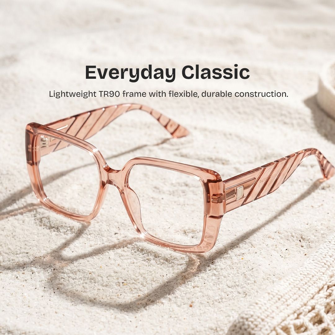 Maya Thick Brown Square Clear Frame Glasses Online | ZEELOOL0