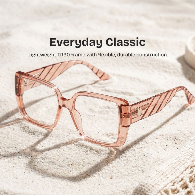 Maya Clear Brown Square Glasses