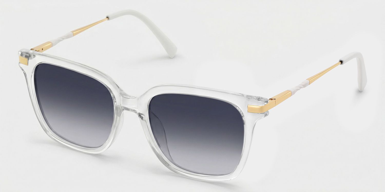 Jacqui Clear Rectangle Polarized Sunglasses for Driving | ZEELOOL2