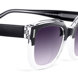 Nia Black Clear Square Sunglasses4