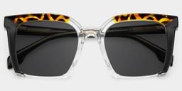 Misty Black Square Sunglasses1