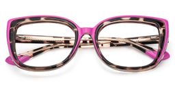 Fenn Pink Tortoise Cat eye Glasses1
