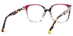 Siner Red Tortoise Square Glasses6
