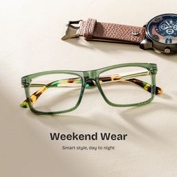 Morgan Green Rectangle Glasses0