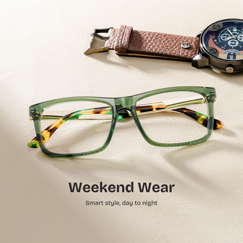 Morgan Green Rectangle Glasses