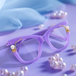 Pearl Purple Cat eye Glasses0