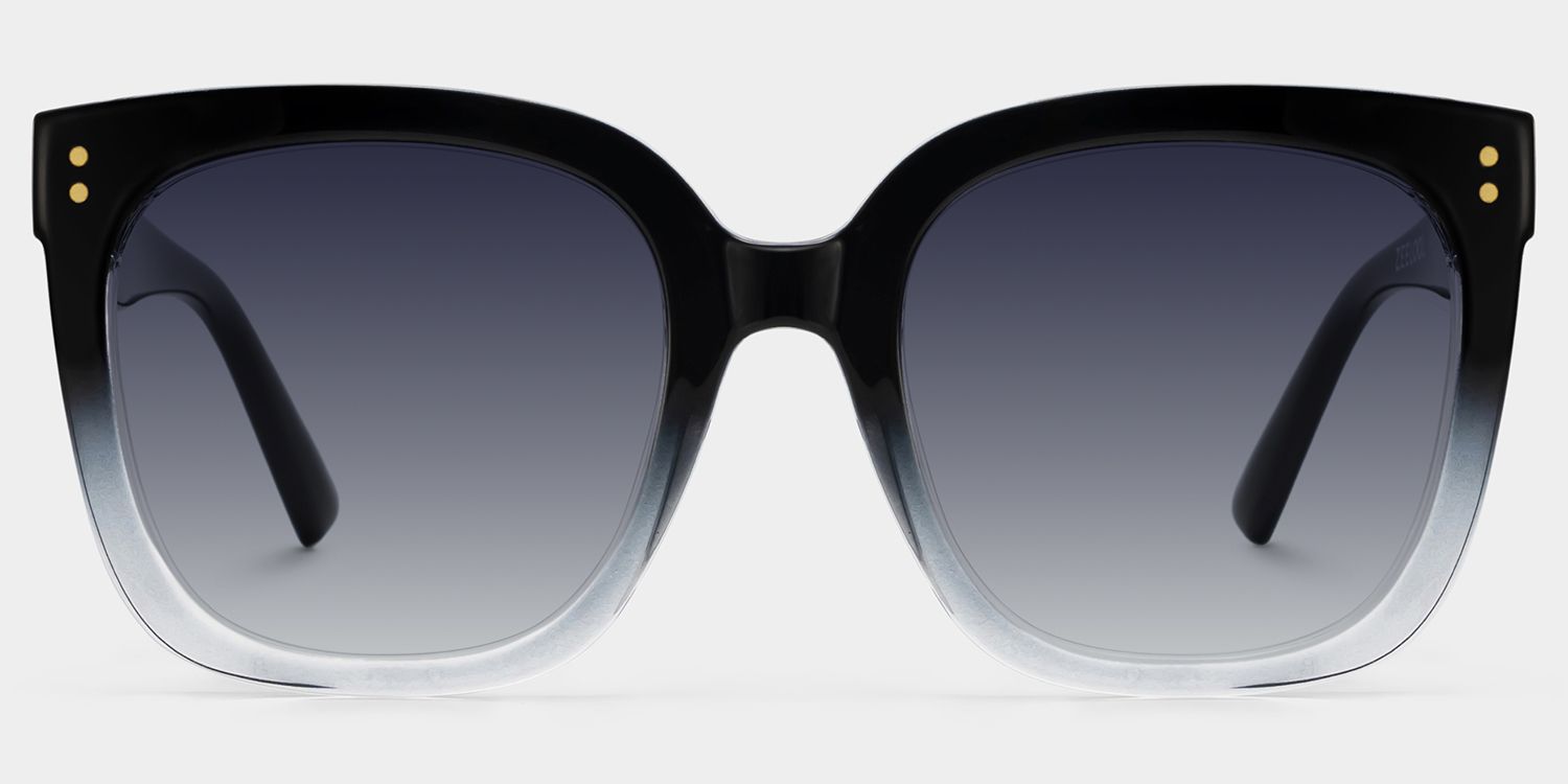 Ebony Square Style Black Clear Frame Sunglasses | ZEELOOL0