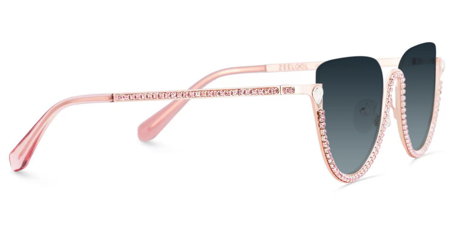 Sparkle Cat Eye Style Pink Frame Sunglasses | ZEELOOL3