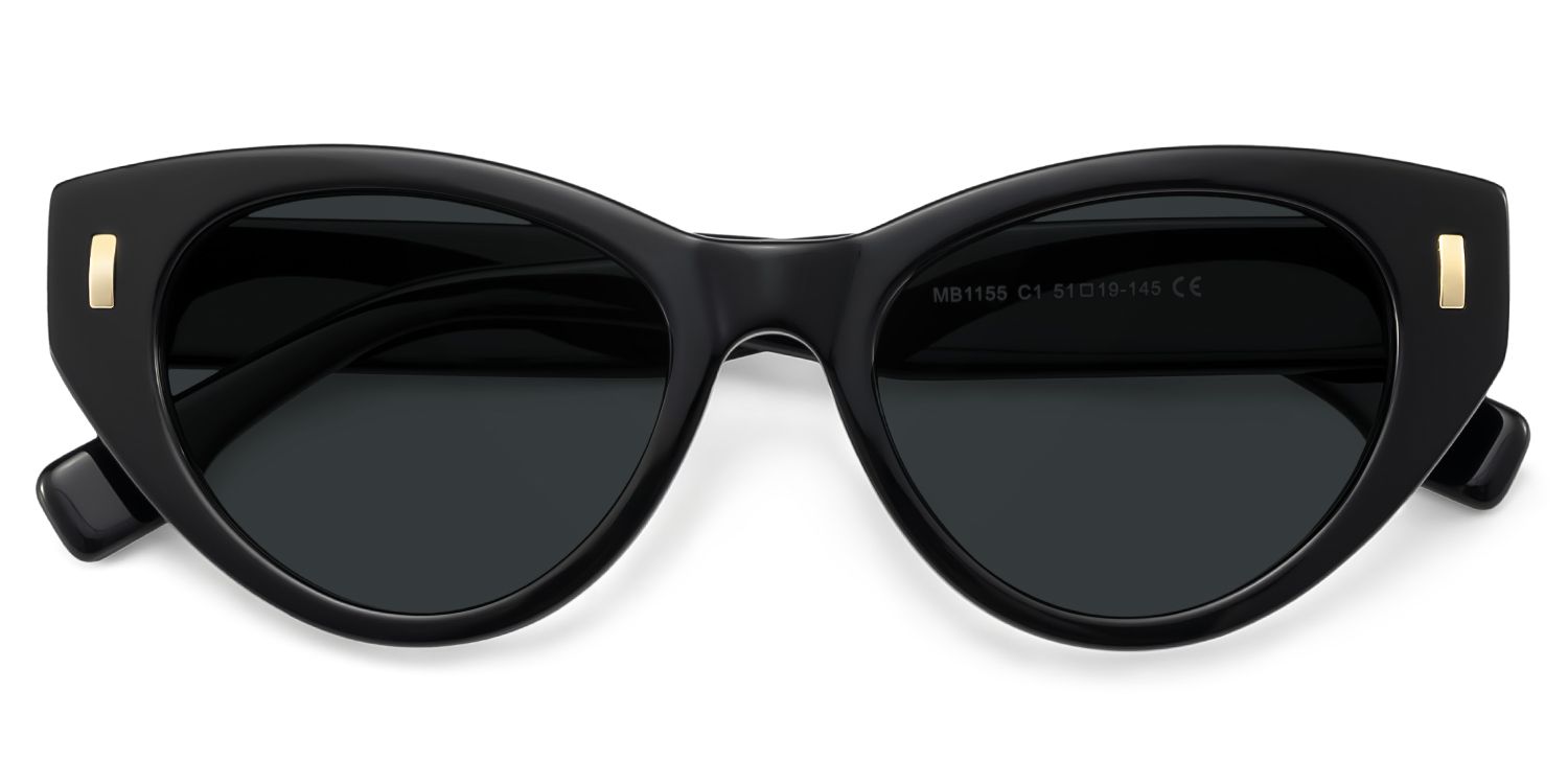 Azura Cat Eye Black Prescription Sunglasses | ZEELOOL1