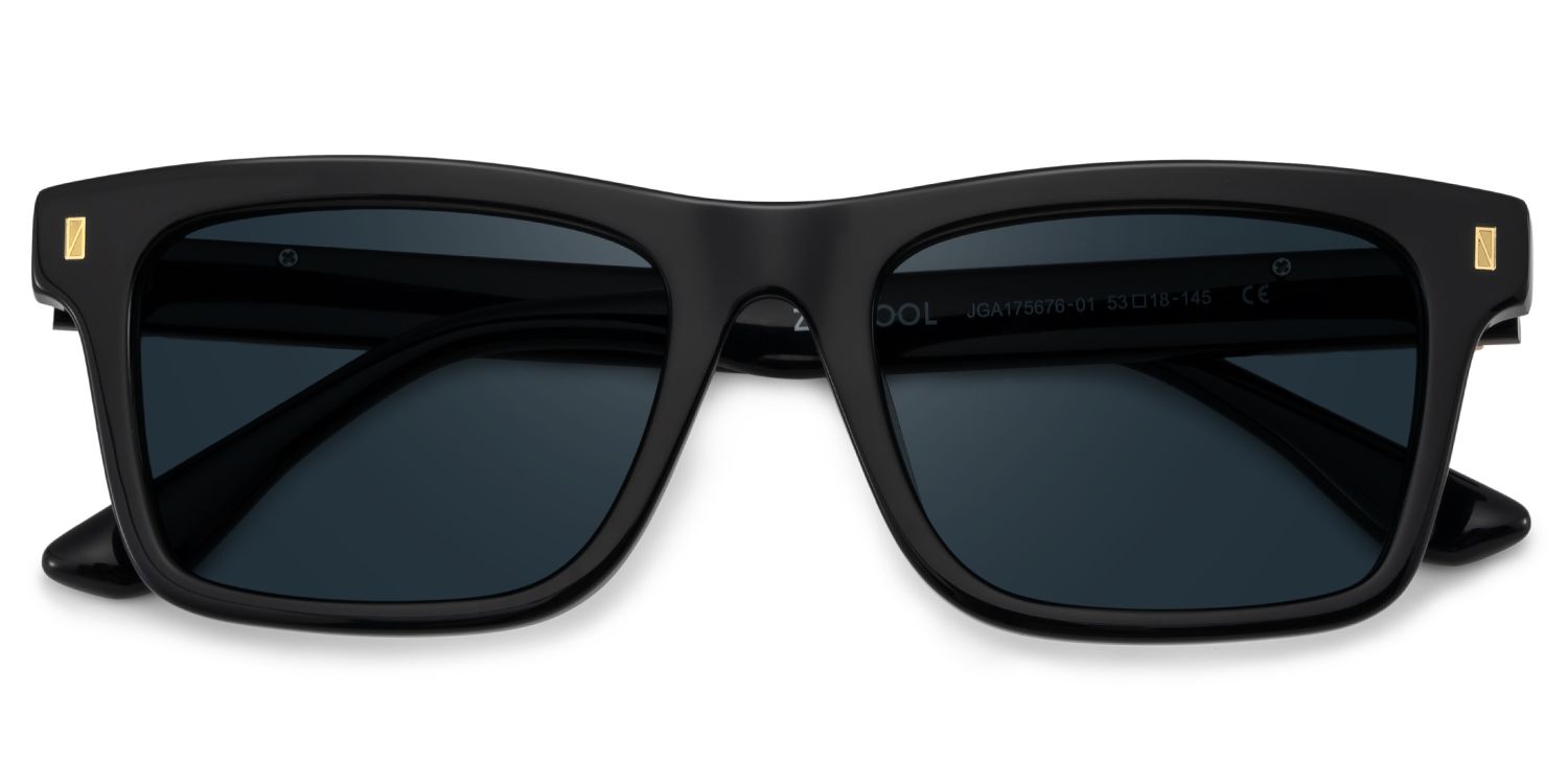 Sammi Rectangle Black Prescription Sunglasses | ZEELOOL1
