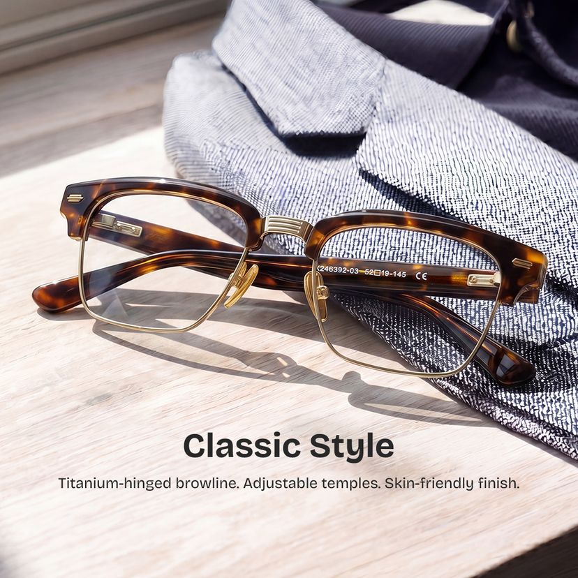 Landon Tortoise Browline Glasses
