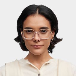 Oromiya Gold Clear Geometric Glasses0