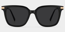 Jacqui Black Rectangle Sunglasses0