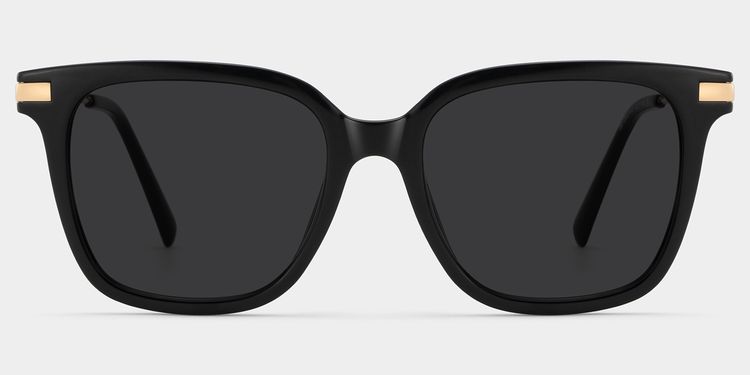 Jacqui Black Rectangle Sunglasses
