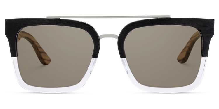 Pascal Black Clear Aviator Sunglasses