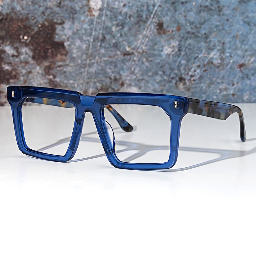 Moreland Blue Rectangle Glasses