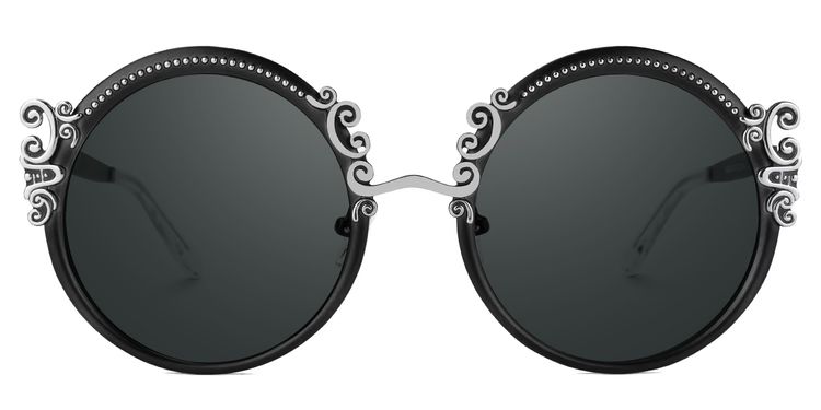Nelida Black Round Sunglasses