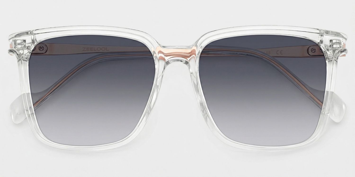 Zeyna Square Clear Sunglasses for Women & Men | ZEELOOL1