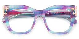 Minfia Blue Purple Square Glasses3