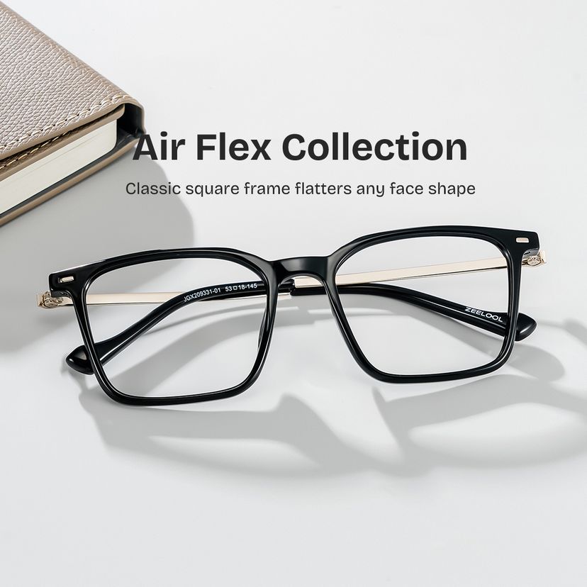 Archer Black Rectangle Glasses