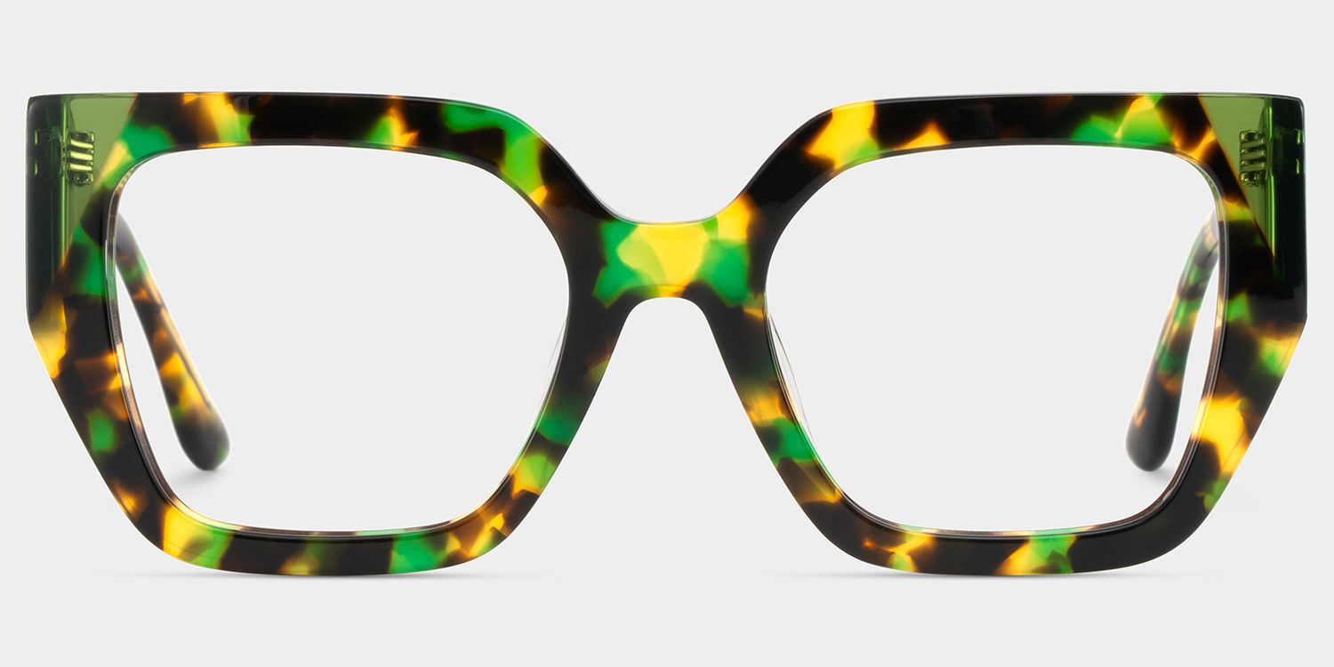 Viva Green Tortoise Frame Glasses with Square Frame Online | ZEELOOL1