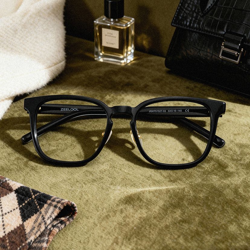 Hailey Black Square Glasses