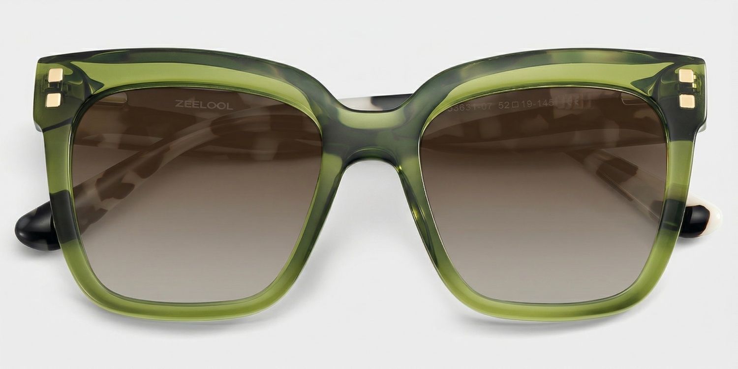 Minguela Green Square Sunglasses to Frame Your Face | ZEELOOL1