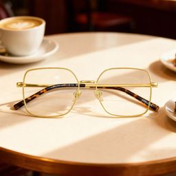 Abigail Gold Square Glasses0