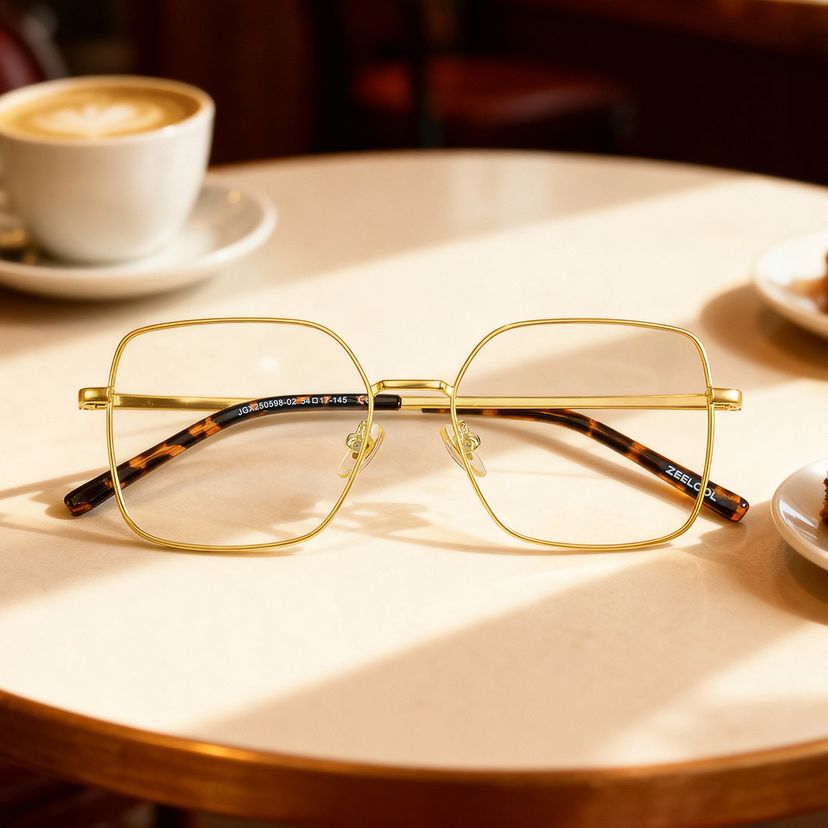 Abigail Gold Square Glasses