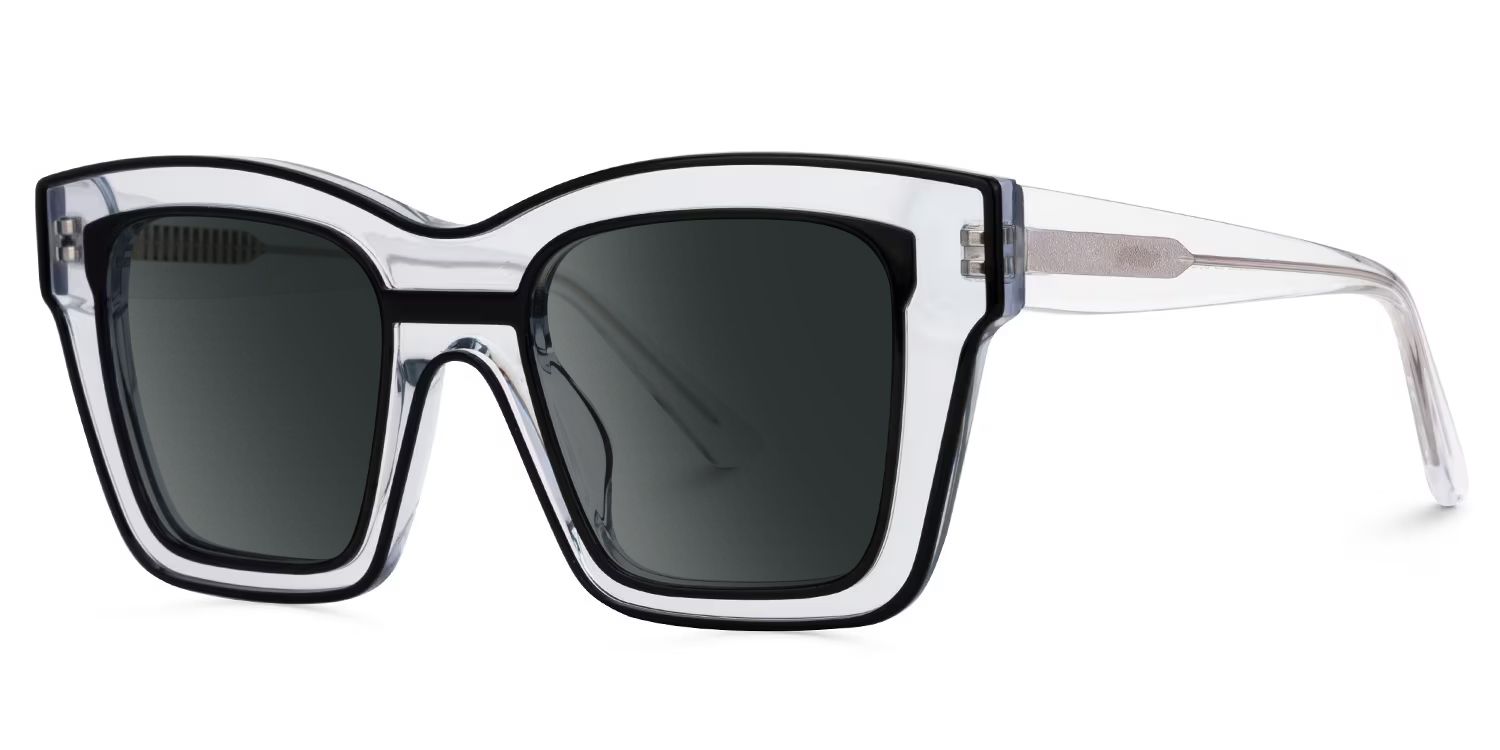 Legette Black Square Polarized Sunglasses for Driving | ZEELOOL1