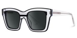 Legette Black Square Sunglasses1