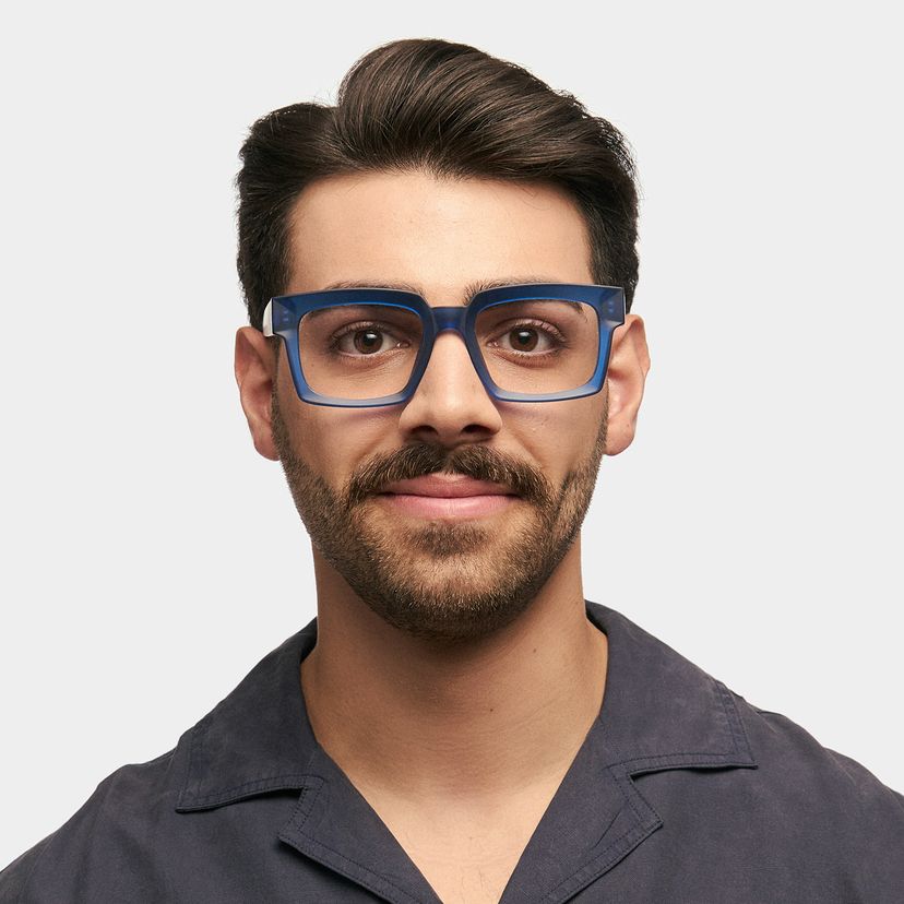 Amadeo Blue Rectangle Glasses