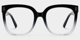 Ebony Black Clear Square Glasses1