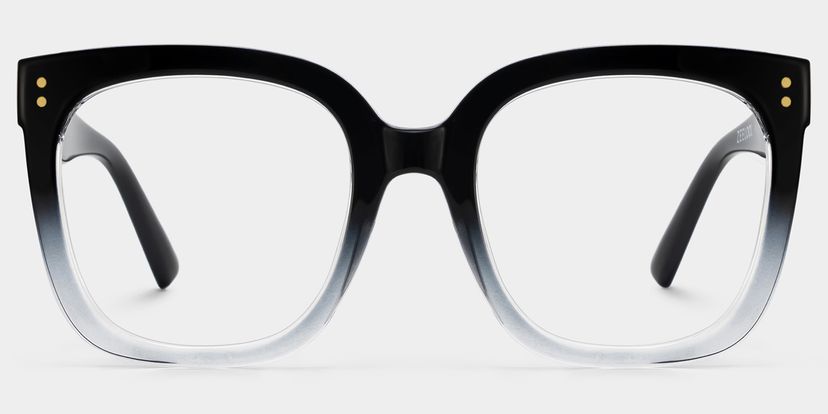 Ebony Black Clear Square Glasses