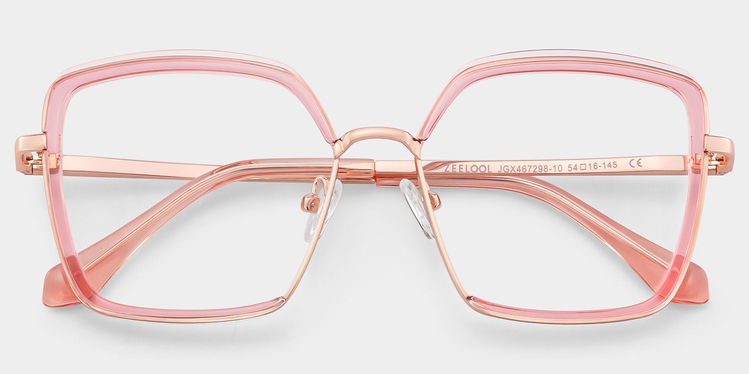 Cordaro Square Pink Color Frame Glasses | ZEELOOL2