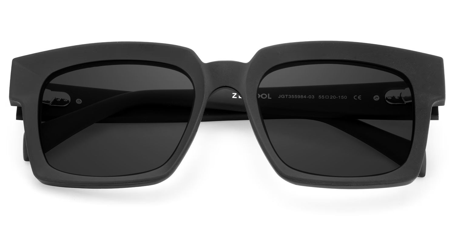 Amadeo Tr90 Black Rectangle Frame Sunglasses | ZEELOOL1