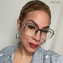 Joana Black-Clear Geometric Glasses4