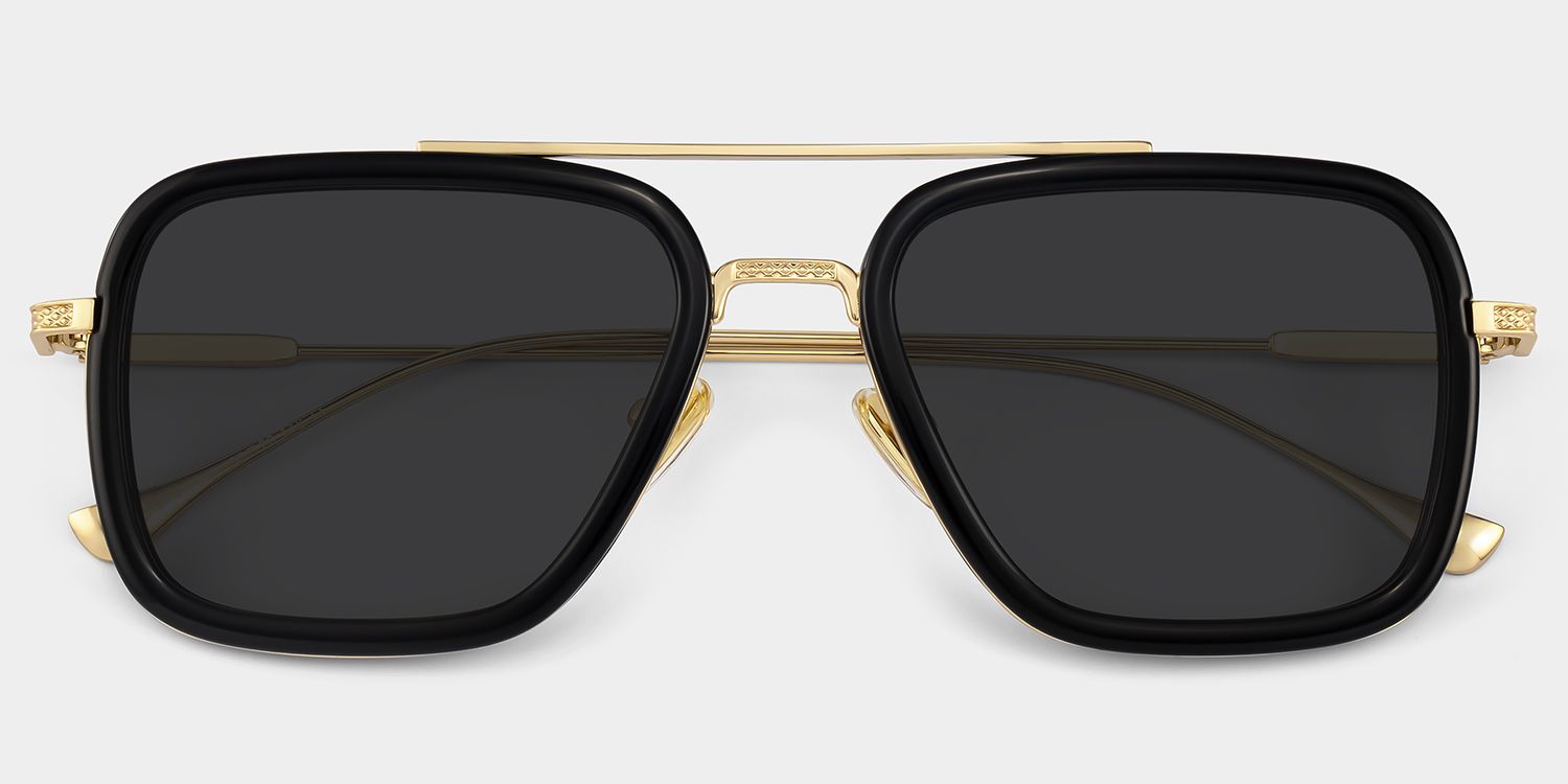 Gifford Mixed Black-Gold Aviator Frame Sunglasses | ZEELOOL1