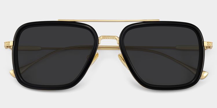 Gifford Black-Gold Aviator Sunglasses