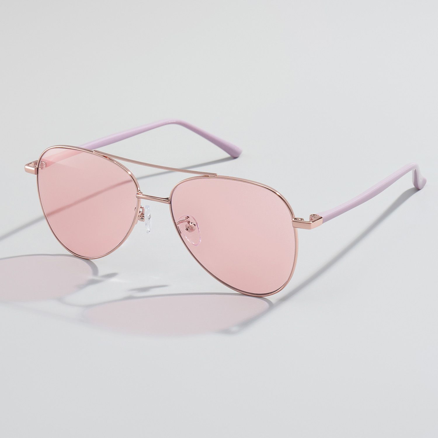 Paige Metal Rose-Gold Aviator Frame Sunglasses | ZEELOOL1