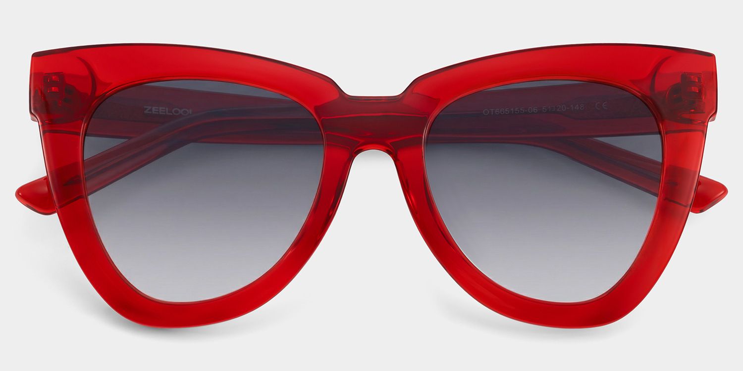 Yaser Cat Eye Style Red Frame Sunglasses | ZEELOOL1