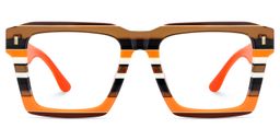 Kenish Orange Brown Square Glasses1
