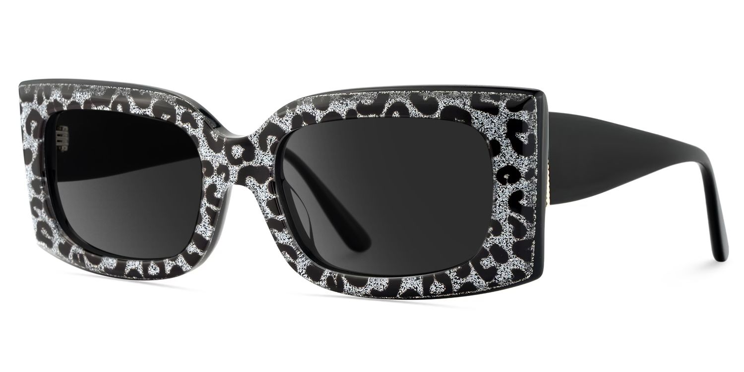Orduno Rectangle Style Gray Leopard Frame Sunglasses | ZEELOOL2