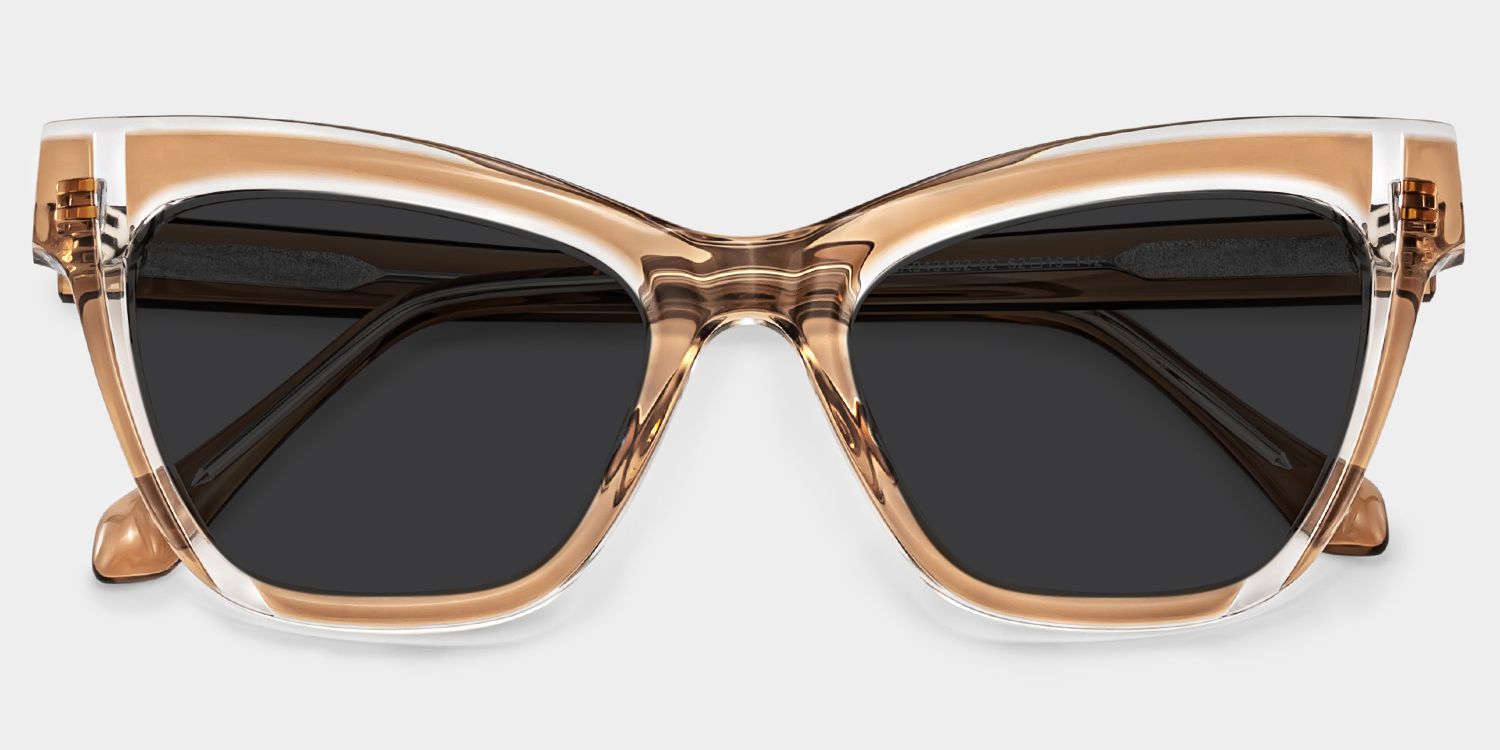 Saucie Cat Eye Brown Prescription Sunglasses | ZEELOOL1
