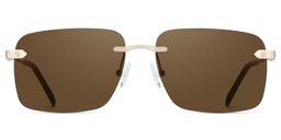 Rey Gold Rectangle Sunglasses0