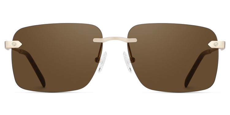 Rey Gold Rectangle Sunglasses