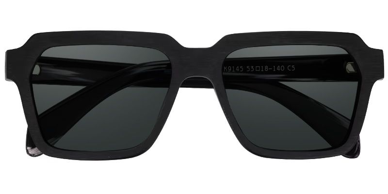 Richard Black Rectangle Polarized Sunglasses for Driving | ZEELOOL1