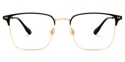 Dawson Black Gold Rectangle Glasses1