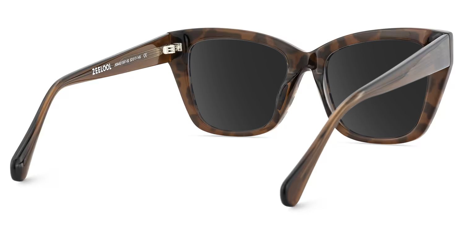 Tessia Square Style Brown Leopard Frame Sunglasses | ZEELOOL4