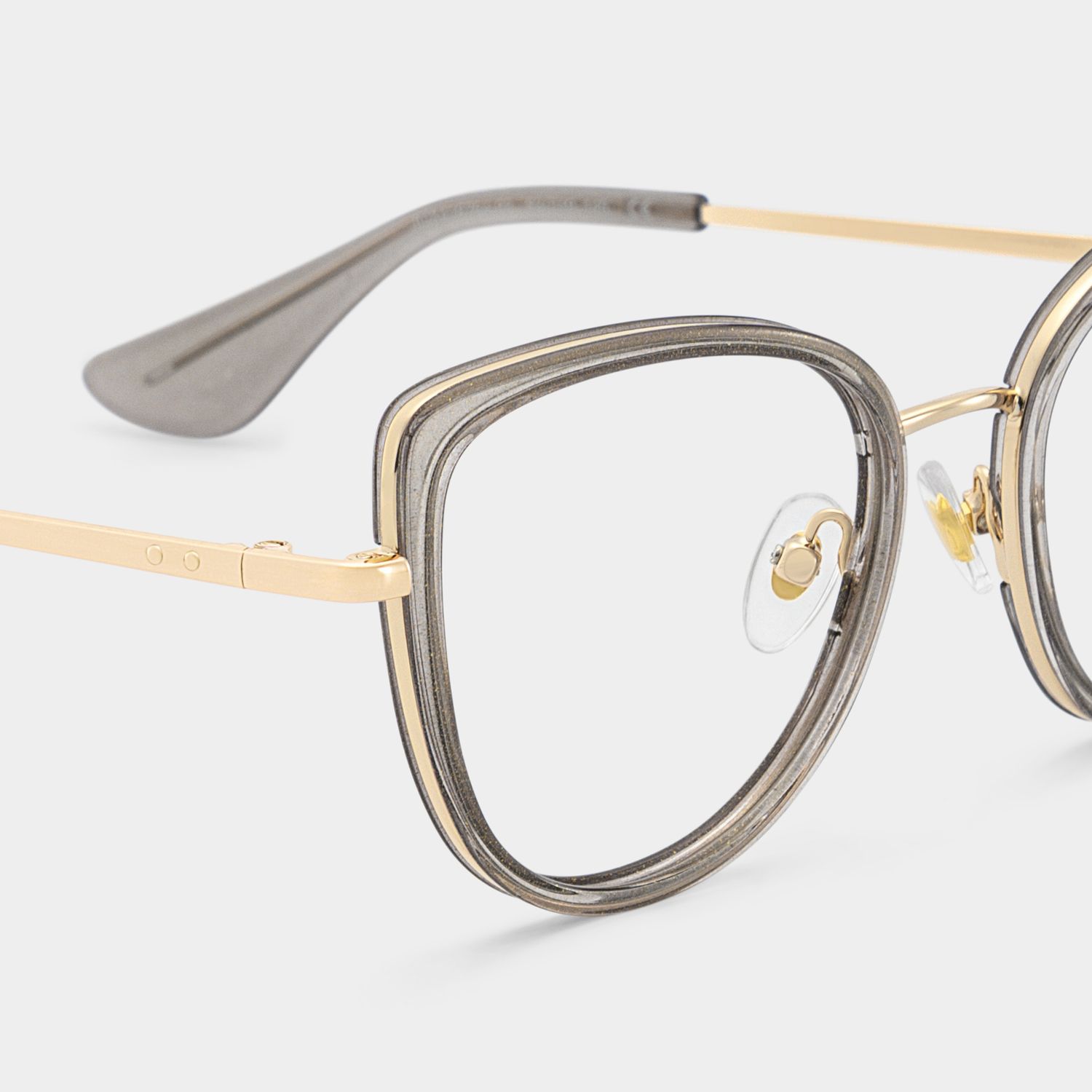 Celine Gray Cat-eye Glasses with Glitter Frames | ZEELOOL5
